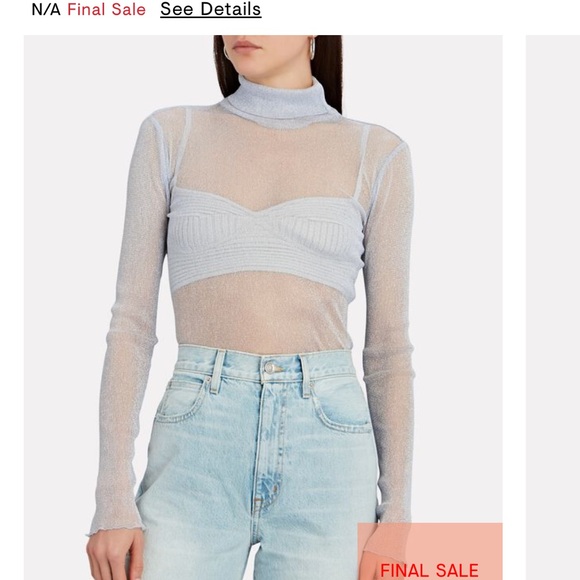 Jonathan Simkhai shiny silver turtleneck - Picture 10 of 10